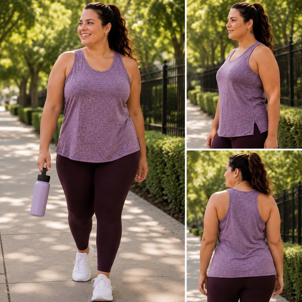 Athleta Uptempo II Tank Plus 3X Pinot Plum Heather Athletic Top NWT Racerback